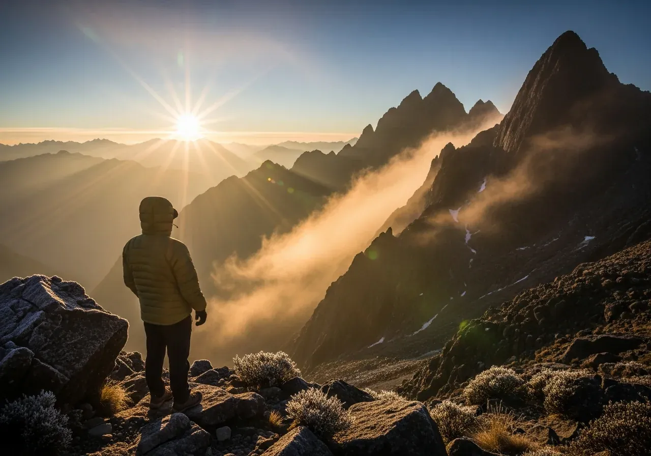 Día frío y soleado en los Andes ecuatorianos con alta radiación UV