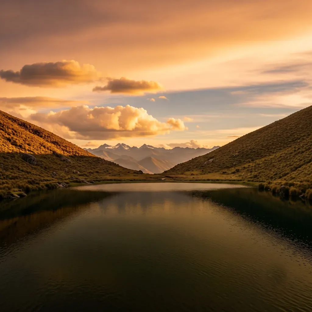 Mismo paisaje sin reflejos en el agua, visto con lentes polarizados Xperio®